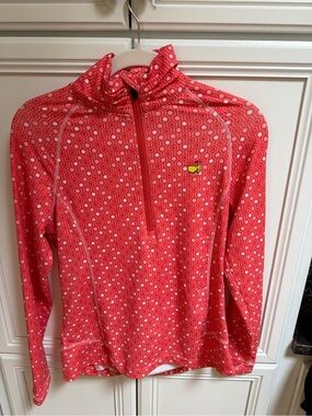 Masters Magnolia Lane Women's Coral Pink Long-Sleeve 1/4 Zip (Medium)